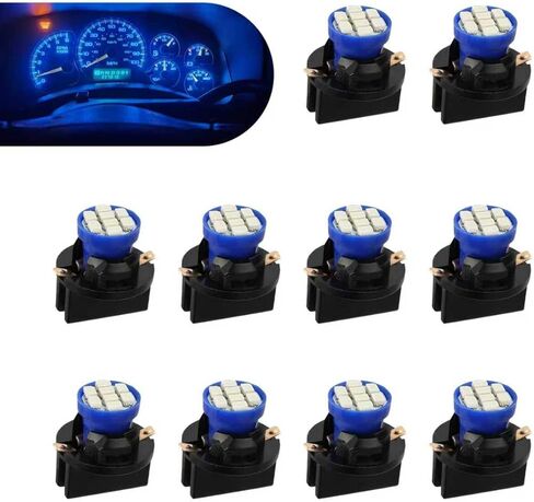 10 PCS T10 LED Dashboard Light Bulb, 194 168 High Brightness Sensitive Response 3020 8SMD Light with Twist Lock Plug, Plug and Play Waterproof Bulb, Indicator Light Set (Blue) in Kuwait