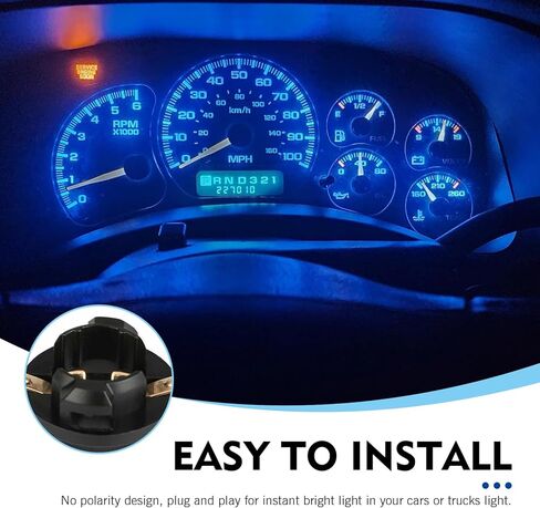 10 PCS T10 LED Dashboard Light Bulb, 194 168 High Brightness Sensitive Response 3020 8SMD Light with Twist Lock Plug, Plug and Play Waterproof Bulb, Indicator Light Set (Blue) in Kuwait