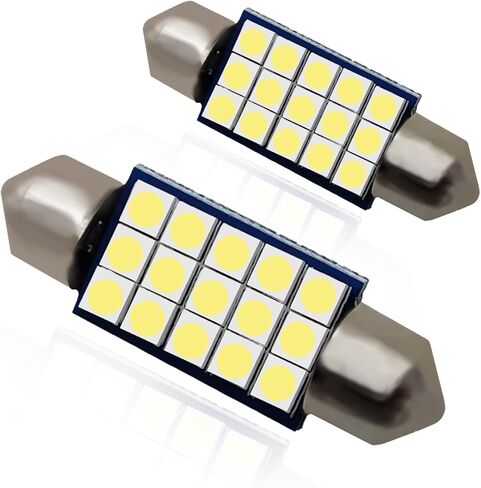 2 قطعة لمبة سيارة LED 1.6 بوصة 2835 مصباح قبة LED، مصابيح داخلية LED 6500 ك، مصابيح سيارة داخلية، مصابيح داخلية LED، مناسبة لمعظم السيارات (قطعتان أبيض) in Kuwait
