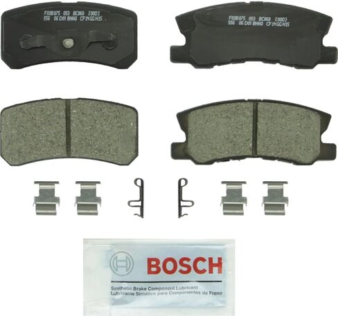 BOSCH BC868 QuietCast Premium Ceramic Disc Brake Pad - Compatible with Select Chrysler 200, Sebring; Dodge Avenger, Caliber; Jeep Compass, Patriot; Mitsubishi Lancer, Montero, Outlander + More; REAR in Saudi Arabia