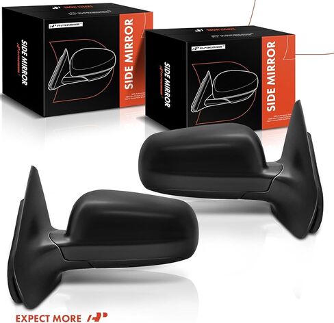 A-Premium Pair (2) Driver and Passenger Side Manual Door Mirror - Compatible with Volkswagen Jetta 1999-2005, Golf 1999-2006 - Heated Manual Folding Black Outside Rear View Mirror in Kuwait
