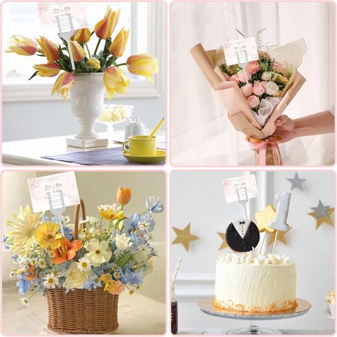 Corfrago 25PCS Floral Picks Card Holder Stick, Flower Card Holder Sticks for Bouquet Arrangement, Picture Pick Flower Place Straight Head Clips for Wedding, Party, Centerpieces Decoration(9.4", Clear) in Kuwait