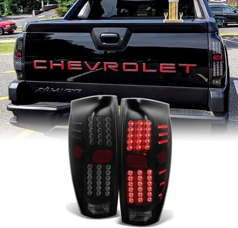 AKKON - For 2002 2003 2004 2005 2006 Chevy Avalanche 1500 | 2500 Left + Right Black Smoked LED Tail Lights Lamps in Kuwait