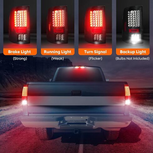 Tresound LED Tail Light + 3rd Brake Cargo Light for Dodge Ram 1500 2013-2018, for Ram 2500 & 3500 2014-2018, for 2019-2024 RAM 1500 Classic [Only fit Factory LED Model] Chrome Housing Smoked Lens in Kuwait