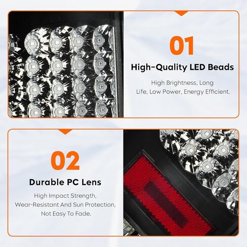 Tresound LED Tail Light + 3rd Brake Cargo Light for Dodge Ram 1500 2013-2018, for Ram 2500 & 3500 2014-2018, for 2019-2024 RAM 1500 Classic [Only fit Factory LED Model] Chrome Housing Smoked Lens in Kuwait
