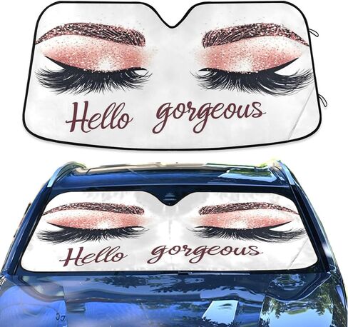 Polyster Windshield Sunshade A Cute Pitbull Wearing Sunglasses Heat UV Rays Reflective Car Sun Shade Front Windshield for Cars Trucks Sedans SUVs in Saudi Arabia