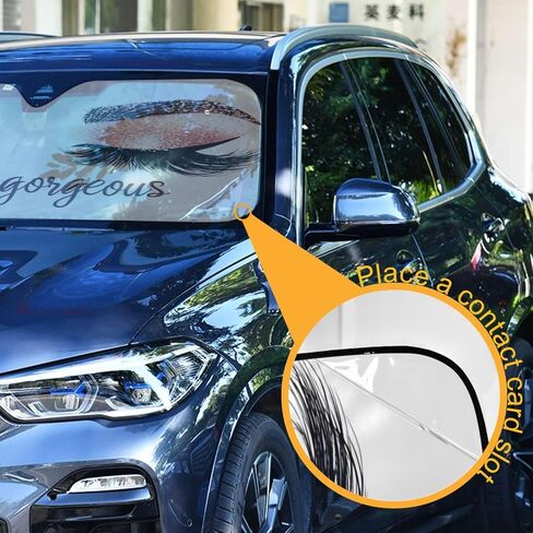 Polyster Windshield Sunshade A Cute Pitbull Wearing Sunglasses Heat UV Rays Reflective Car Sun Shade Front Windshield for Cars Trucks Sedans SUVs in Saudi Arabia