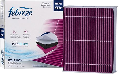 Febreze Odor Control HEPA Cabin Air Filter by PUREFLOW RZ18107H Fits 2009-2019 Toyota Corolla 1.8L, Highlander 2.7L; 2009-2018 RAV4 2.5L; 2010-2017 Camry 2.5L; 2008-2019 Highlander 3.5L in Kuwait