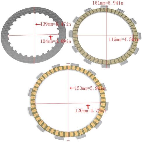 Friction Clutch Plate Compatible with VS400 VS600 VS700 VS750 VS800 VL400 VL800 VX800 VZ400 VZ800 Intruder Boulevard SV400 SV650 Motorcycle Models in Kuwait