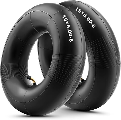 15×6.00-6 Inner Tubes with Bent Valve Stem, Heavy Duty Replacement Tire Tubes Universal Fit for Lawn Mowers, Yard Tractors, ATVs, Wheelbarrows, Go Karts, Golf Carts, Hand Trucks (2-Pack) in Saudi Arabia