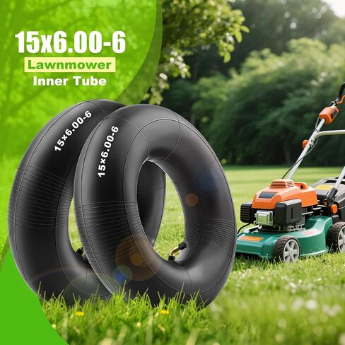 15×6.00-6 Inner Tubes with Bent Valve Stem, Heavy Duty Replacement Tire Tubes Universal Fit for Lawn Mowers, Yard Tractors, ATVs, Wheelbarrows, Go Karts, Golf Carts, Hand Trucks (2-Pack) in Saudi Arabia
