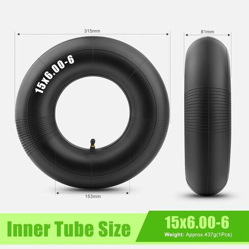 15×6.00-6 Inner Tubes with Bent Valve Stem, Heavy Duty Replacement Tire Tubes Universal Fit for Lawn Mowers, Yard Tractors, ATVs, Wheelbarrows, Go Karts, Golf Carts, Hand Trucks (2-Pack) in Saudi Arabia