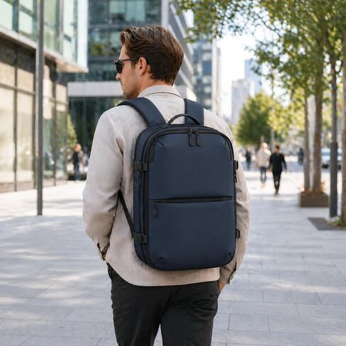 Vacuum Seal Travel Backpack，70L Expandable Carry On Backpack TSA Lock with Vacuum System, Large Capacity for Check-in, Men Women Airline Business Overnight (L-Blue) in Saudi Arabia