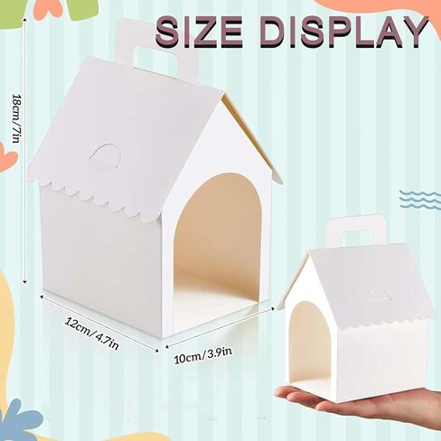 30 Pcs Dog House Party Favor Boxes, White Dog House Shaped Treat Gift Boxes with Handle for Back to School Parties, Pet Birthday, School Events, DIY Crafting, Puppy Pet Adoption in Saudi Arabia