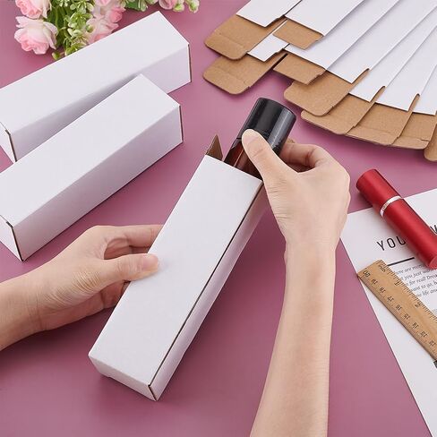 PH PandaHall 30pcs White Gift Box 2x2x7 inch Small Paperboard Gift Box Rectangle Box with Lids for Crafts Perfume Packaging Boxes for Candle Bottles Wrapping Organizer in Kuwait