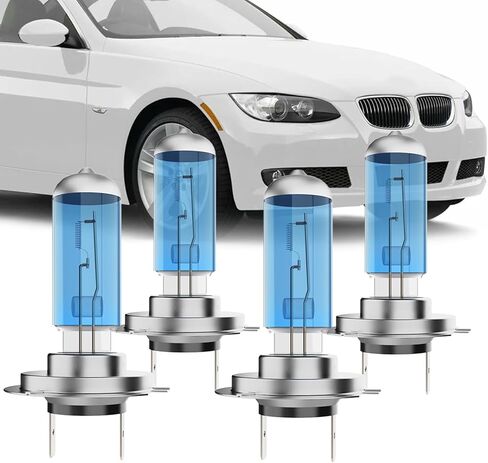 Halogen Headlight Bulb Compatible With BMW 328i 2007-2016, H7 H7 High Low Beam + H11 Fog Lights + License Plate Lights, 6000K White, Plug And Play, Pack of 8 in Kuwait
