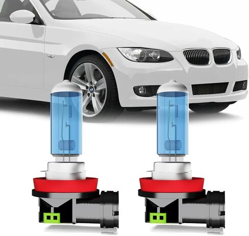 Halogen Headlight Bulb Compatible With BMW 328i 2007-2016, H7 H7 High Low Beam + H11 Fog Lights + License Plate Lights, 6000K White, Plug And Play, Pack of 8 in Kuwait