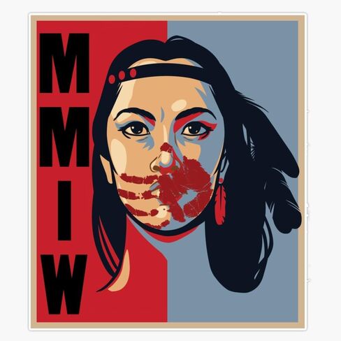 Mmiw Awareness Native American Woman Artwork For The Missing And Murdered Indigenous Women Sticker Bumper Sticker Vinyl Decal 5" in Kuwait