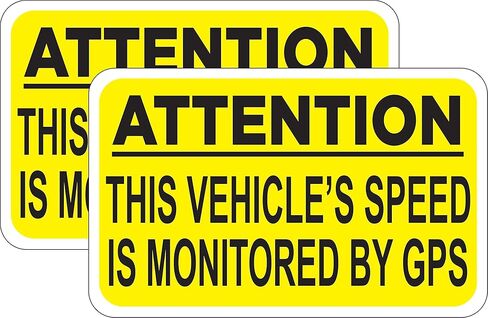 Pair of Attention This VEHICLE'S Speed is Monitored by GPS Sticker Decal Larger Size 5x8 (2 Stickers) in Kuwait