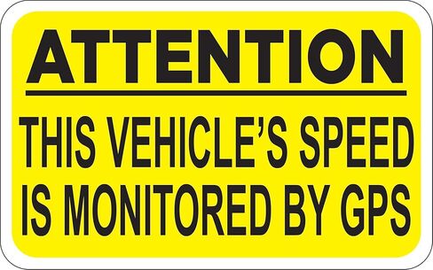 Pair of Attention This VEHICLE'S Speed is Monitored by GPS Sticker Decal Larger Size 5x8 (2 Stickers) in Kuwait