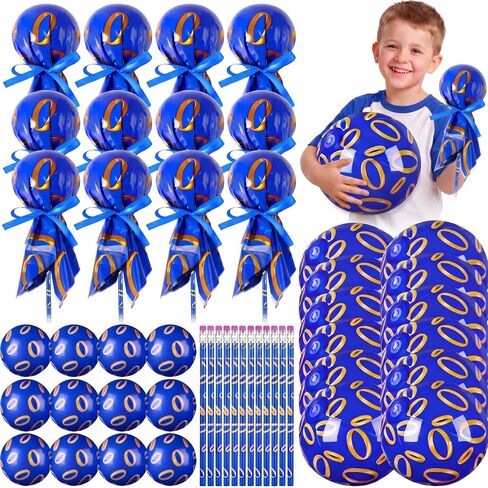 Seenelling 12 Pack Soccer Party Favors Bulk for Kids Toys Lollipop Stationery Set Contains Soccer Beach Balls Stress Balls Pencils for Kid Birthday Gift Classroom Prizes Set Goodie Bag Fillers in Kuwait