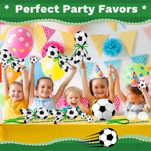 Seenelling 12 Pack Soccer Party Favors Bulk for Kids Toys Lollipop Stationery Set Contains Soccer Beach Balls Stress Balls Pencils for Kid Birthday Gift Classroom Prizes Set Goodie Bag Fillers in Kuwait