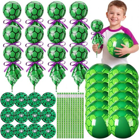 Seenelling 12 Pack Soccer Party Favors Bulk for Kids Toys Lollipop Stationery Set Contains Soccer Beach Balls Stress Balls Pencils for Kid Birthday Gift Classroom Prizes Set Goodie Bag Fillers in Kuwait