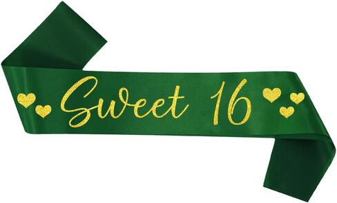 Sweet 16 sash，Hot pink Sweet 16 Sash with Silver Glitter Printing Letters，Class of Sash for Graduation Party，birthday party Hot Pink Silver Sash in Saudi Arabia