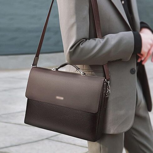 Briefcase Leather Laptop Handbag Travel Handbag Designer Soft Leather Bag in Saudi Arabia