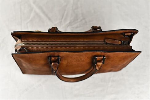 Vintage Genuine Leather Men's Briefcase Business Laptop Handbag Office Shoulder Messenger Bags in Saudi Arabia