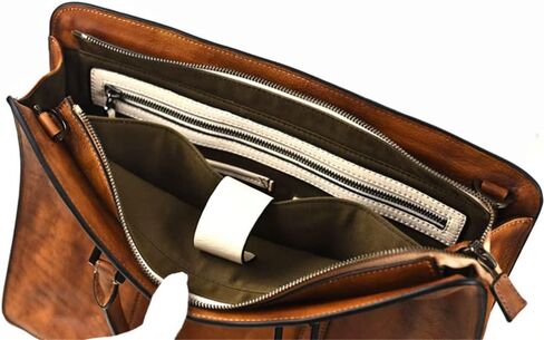 Vintage Genuine Leather Men's Briefcase Business Laptop Handbag Office Shoulder Messenger Bags in Saudi Arabia