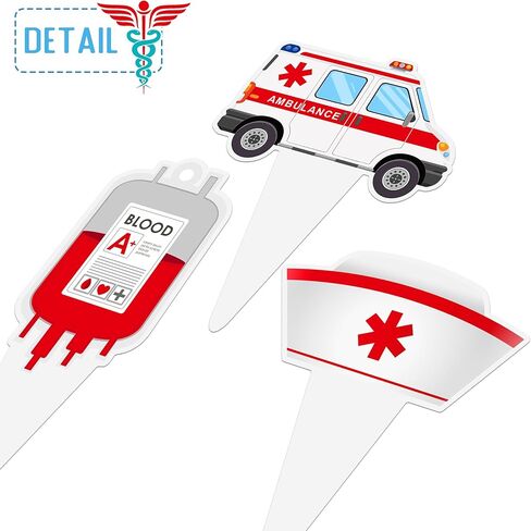 48pcs Medical Nurse Themed Cupcake Toppers Doctor Hospital EMT Cake Decorations for Nursing School Graduation Retirement Birthday Baby Shower Medical Themed Party Supplies in Kuwait