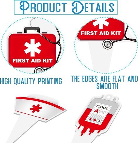 48pcs Medical Nurse Themed Cupcake Toppers Doctor Hospital EMT Cake Decorations for Nursing School Graduation Retirement Birthday Baby Shower Medical Themed Party Supplies in Kuwait