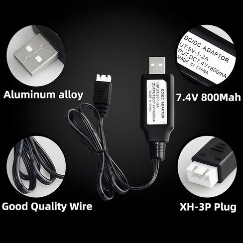 7.4V 900mAh Lipo Battery 25C with JST Plug for The Blade 200 QX and CX/CX2/CX3 WLtoys X520 RC Helicopter 1 Pack with USB Charger in Saudi Arabia