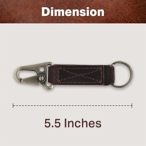 Genuine Leather Car Keychain - Handmade Key Holder with Metal Clip & Key Ring in Saudi Arabia