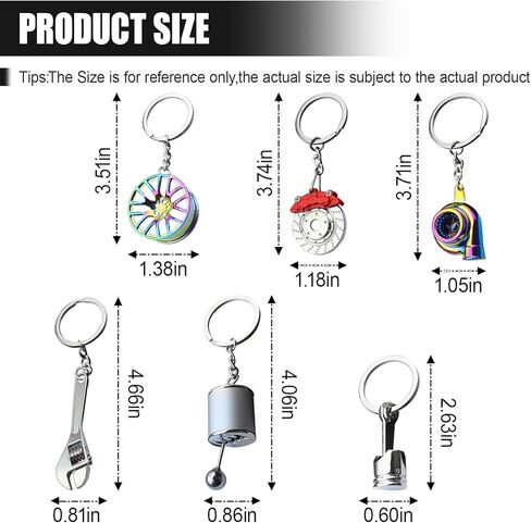 6PCS Car Keychainfor Women Men, Fashion Keychain Accessories, Car Key Ring Present for Father Husband Boyfriends in Kuwait