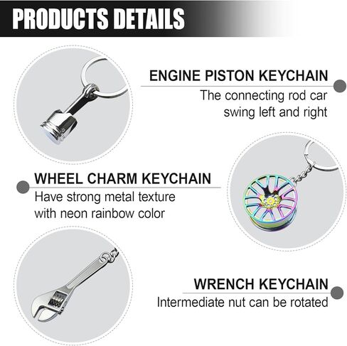 6PCS Car Keychainfor Women Men, Fashion Keychain Accessories, Car Key Ring Present for Father Husband Boyfriends in Kuwait