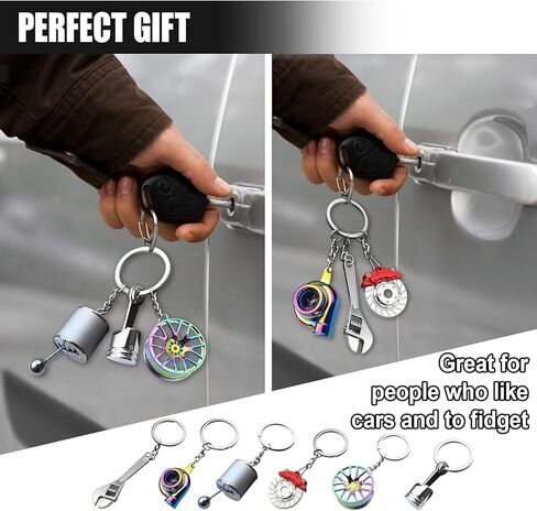 6PCS Car Keychainfor Women Men, Fashion Keychain Accessories, Car Key Ring Present for Father Husband Boyfriends in Kuwait