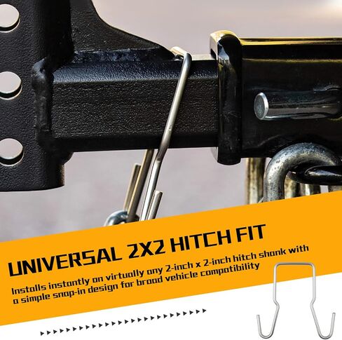 2 Pack 45807 Clip-On Trailer Safety Chain Holder, 2 Inch Square Shank Hitch Hanger, Zinc Plated Steel Trailer Chain Saver to Prevent Dragging for Travel Boat RV Cargo Towing in Saudi Arabia