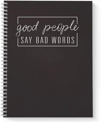 Gotcha Covered Notebooks Softcover Bad Words 8.5" x 11" Funny Spiral Notebook/Journal, 120 College Ruled Pages, Durable Gloss Laminated Cover, White Wire-o Spiral. Made in the USA in Kuwait