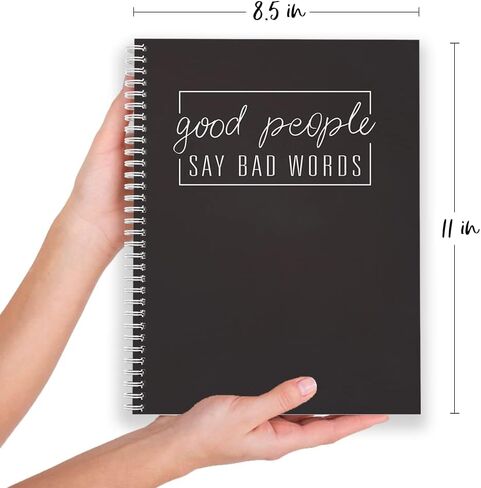 Gotcha Covered Notebooks Softcover Bad Words 8.5" x 11" Funny Spiral Notebook/Journal, 120 College Ruled Pages, Durable Gloss Laminated Cover, White Wire-o Spiral. Made in the USA in Kuwait