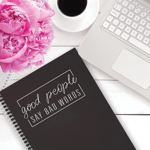Gotcha Covered Notebooks Softcover Bad Words 8.5" x 11" Funny Spiral Notebook/Journal, 120 College Ruled Pages, Durable Gloss Laminated Cover, White Wire-o Spiral. Made in the USA in Kuwait