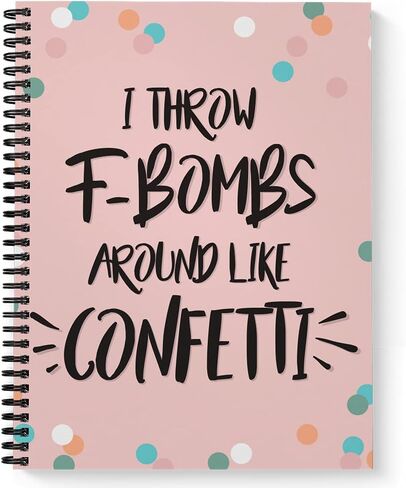 Gotcha Covered Notebooks Softcover Bad Words 8.5" x 11" Funny Spiral Notebook/Journal, 120 College Ruled Pages, Durable Gloss Laminated Cover, White Wire-o Spiral. Made in the USA in Kuwait