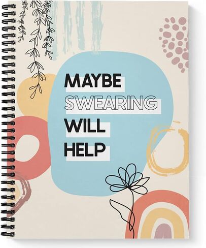 Gotcha Covered Notebooks Softcover Bad Words 8.5" x 11" Funny Spiral Notebook/Journal, 120 College Ruled Pages, Durable Gloss Laminated Cover, White Wire-o Spiral. Made in the USA in Kuwait