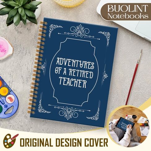 Teacher Retirement Gifts Notebook Journal 5.5x8.3, Teacher Appreciation Gifts Journal for Women, Going Away Gift, Adventures of a Retired Teachers Spiral Hardcover Notebook in Kuwait