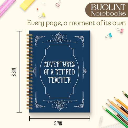 Teacher Retirement Gifts Notebook Journal 5.5x8.3, Teacher Appreciation Gifts Journal for Women, Going Away Gift, Adventures of a Retired Teachers Spiral Hardcover Notebook in Kuwait