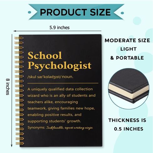 School Psychologist 160 Pages Lined Spiral Notebook, Funny Notebook for Psych Diagnostician, Appreciation Gifts for School Psych SPED Teacher, Psychology Grad Gifts for Future Teacher in Kuwait