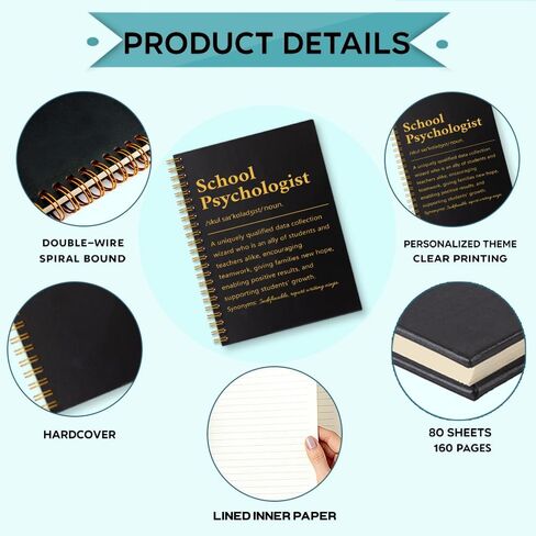 School Psychologist 160 Pages Lined Spiral Notebook, Funny Notebook for Psych Diagnostician, Appreciation Gifts for School Psych SPED Teacher, Psychology Grad Gifts for Future Teacher in Kuwait