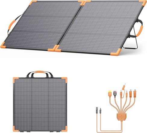400W Bifacial Portable Solar Panel, 33V Lightweight Foldable Solar Charger for Power Station, IP68 Waterproof 23.5% High Efficiency with Adjustable Kickstands for Camping RVs Home Backup in Saudi Arabia