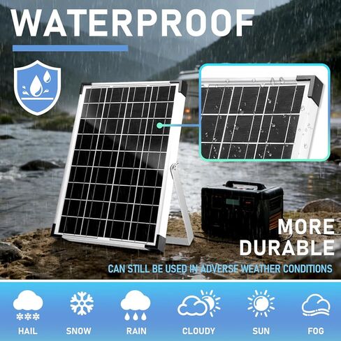 20W 12V/24V Solar Panel Kit, Monocrystalline Solar Battery Trickle Charger Maintainer +10A PWM Charge Controller + Adjustable Mount Bracket for Car, RV, Boat, Motorcycle, Off-Grid System in Saudi Arabia